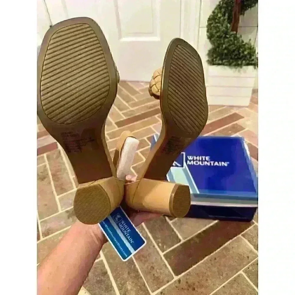 White Mountain Tan Braided Heels size 8.5 NWB‎ - Picture 4 of 5